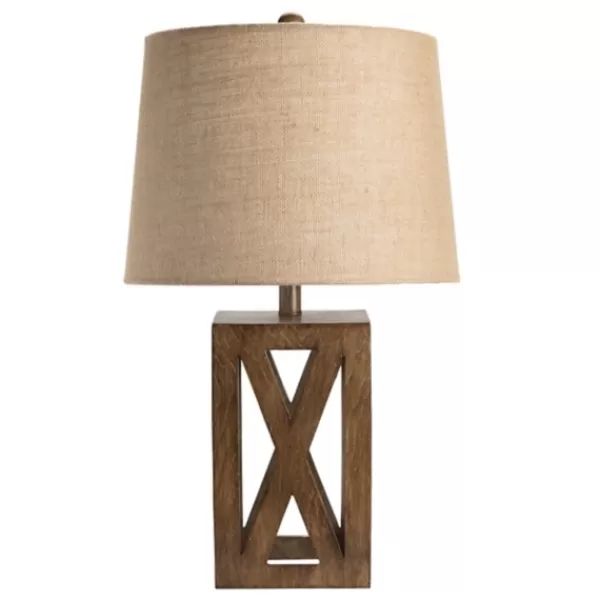 Table Lamps-Kirkland's Home Open Block Table Lamp Tan
