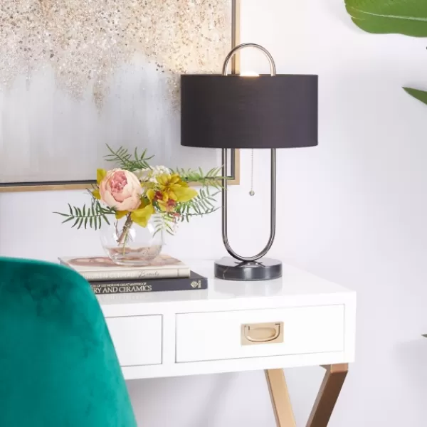 Table Lamps-Kirkland's Home Open Metal Loop Table Lamp Black