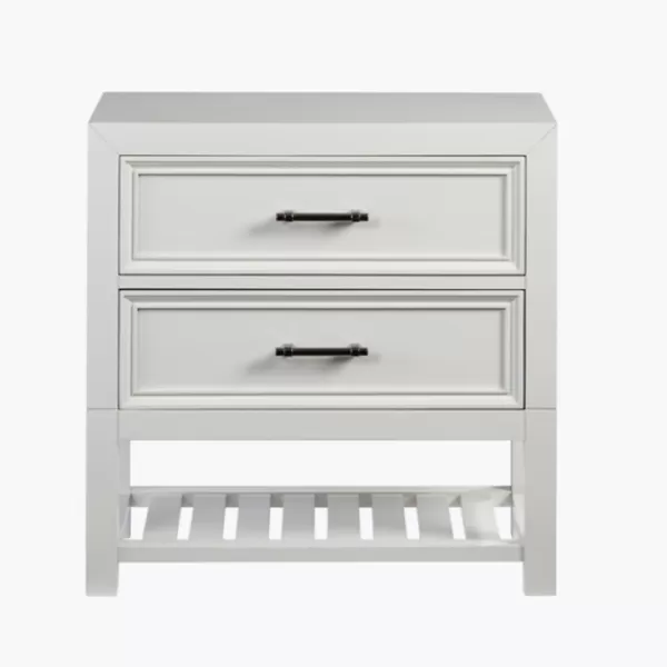 Nightstands-Kirkland's Home Open Slat Serena Nightstand White