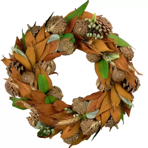 Wreaths-Kirkland's Home Orange Wheat Berry Fall Foliage Wreath Orange/Green/Brown