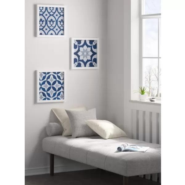Wall Plaques-Kirkland's Home Ornos Medallion Tiles Wall Plaques, Set Of 3 Blue