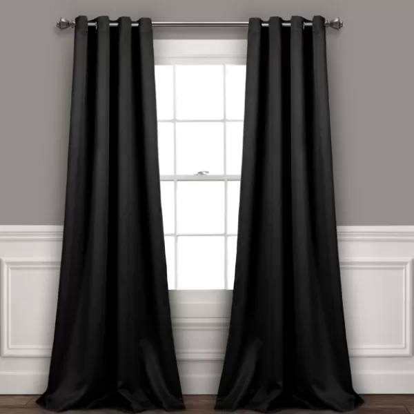 Curtains & Drapes-Kirkland's Home Out Curtain Panel Set, 84 In. Black