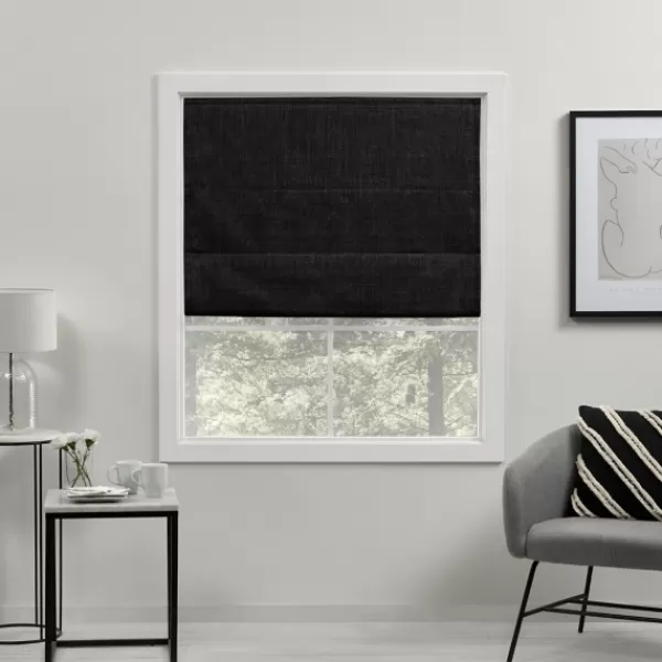 Curtains & Drapes-Kirkland's Home Out Roman Shade, 27 In. Black