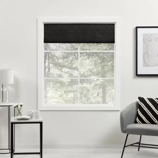 Curtains & Drapes-Kirkland's Home Out Roman Shade, 27 In. Black