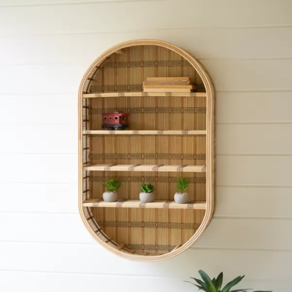 Shelves-Kirkland's Home Oval Rattan Wall Shelf