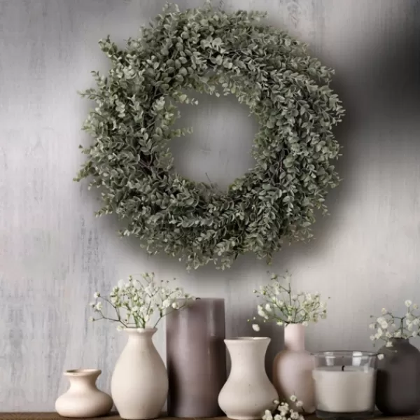 Wreaths-Kirkland's Home Parvafolia Eucalyptus Spiral Wreath Green
