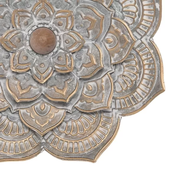 Wall Plaques-Kirkland's Home Patina Finish Metal Flower Large Wall Plaque Gray