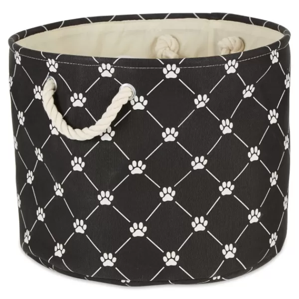 Baskets & Boxes-Kirkland's Home Paw Trellis Round Basket, 15 In. Black
