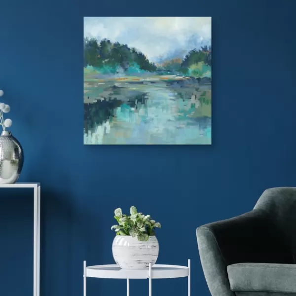 Canvas Art-Kirkland's Home Peaceful Space Canvas Art Print, 30X30 In. Blue/Green