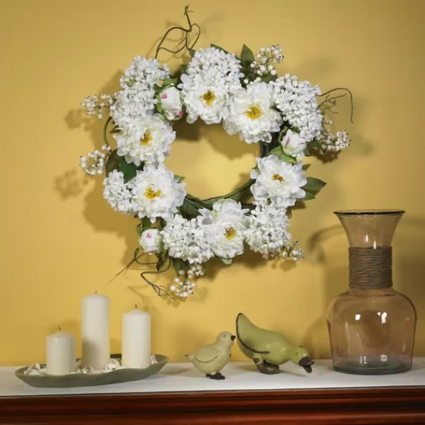 Wreaths-Kirkland's Home Peony And Hydrangea Wreath White