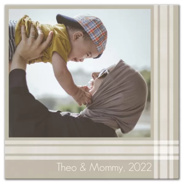Wall Plaques-Kirkland's Home Personalized Beige Plaid Photo Upload Canvas Art Tan