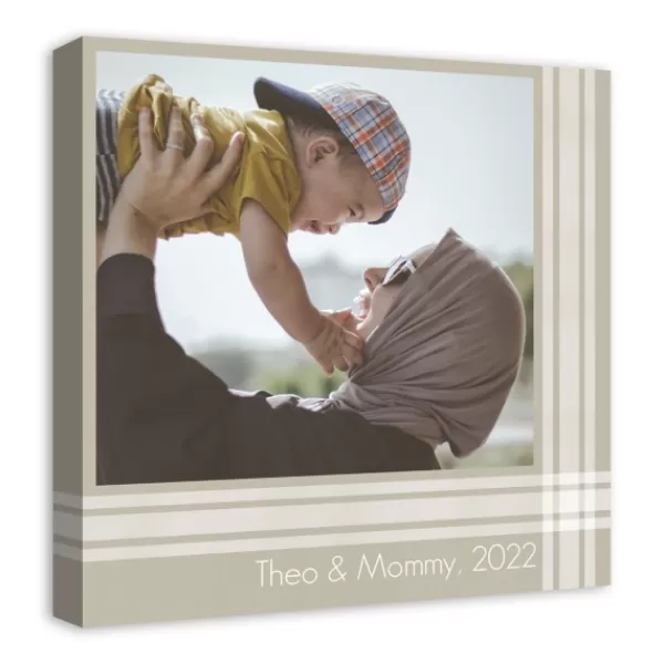 Wall Plaques-Kirkland's Home Personalized Beige Plaid Photo Upload Canvas Art Tan