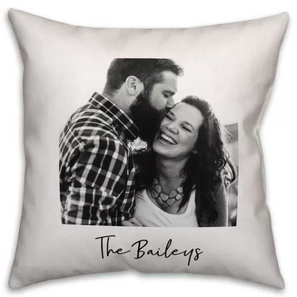 Pillows-Kirkland's Home Personalized Black And White Pillow Black/White