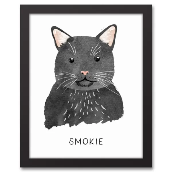 Wall Quotes & Signs-Kirkland's Home Personalized Black Cat Canvas Wall Plaque Black/White