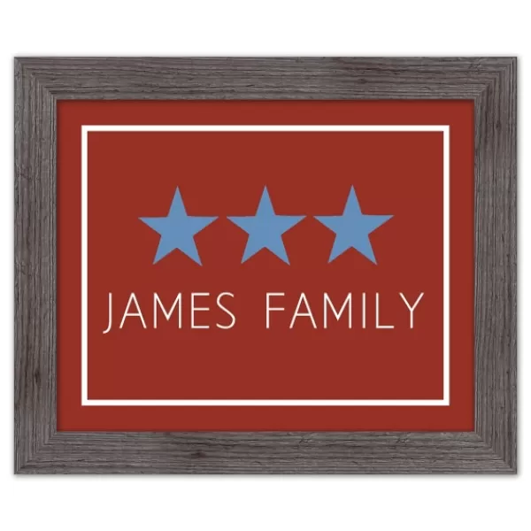 Wall Quotes & Signs-Kirkland's Home Personalized Blue Stars Framed Art Print Red/Blue