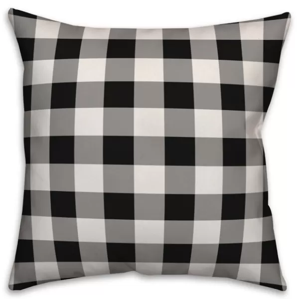 Pillows-Kirkland's Home Personalized Buffalo Check Harvest Wreath Pillow Black/White