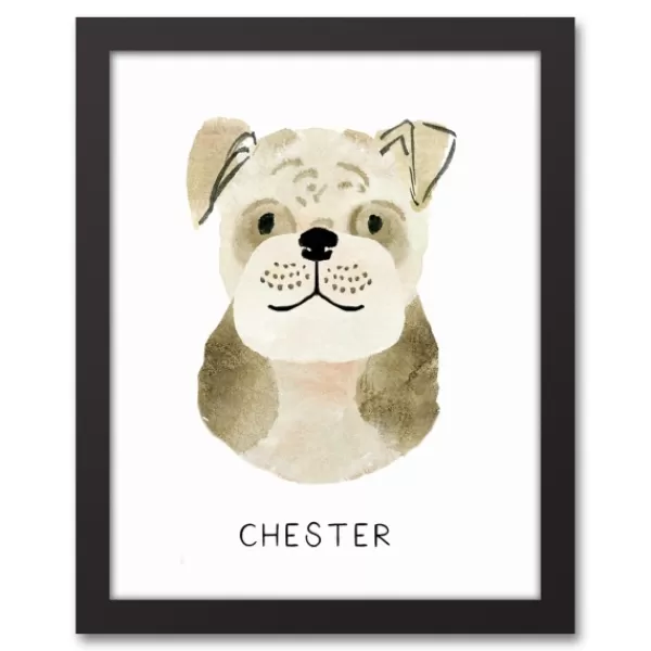 Wall Quotes & Signs-Kirkland's Home Personalized Bulldog Canvas Wall Plaque Tan/White