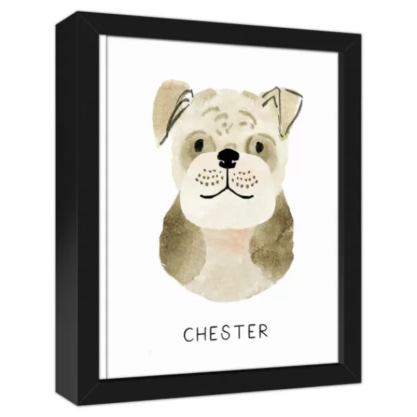Wall Quotes & Signs-Kirkland's Home Personalized Bulldog Canvas Wall Plaque Tan/White