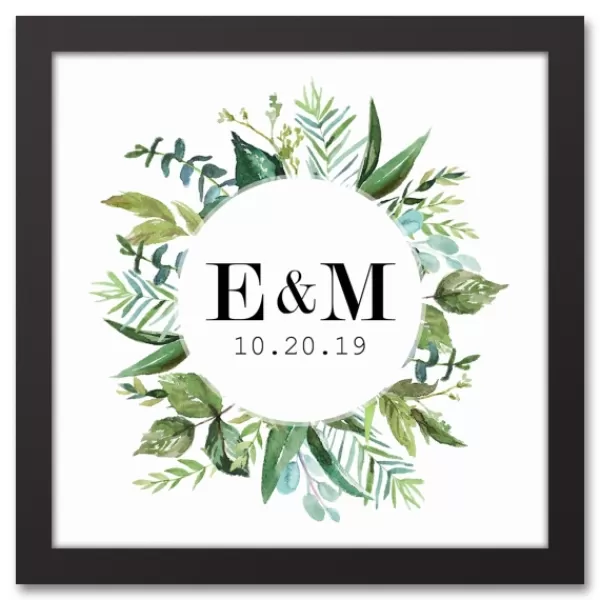 Wall Quotes & Signs-Kirkland's Home Personalized Framed Monogram Leaves Wall Plaque White/Green