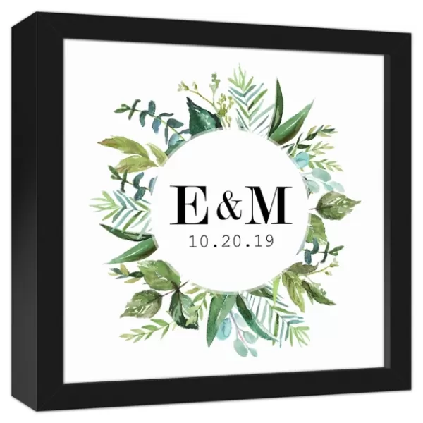 Wall Quotes & Signs-Kirkland's Home Personalized Framed Monogram Leaves Wall Plaque White/Green