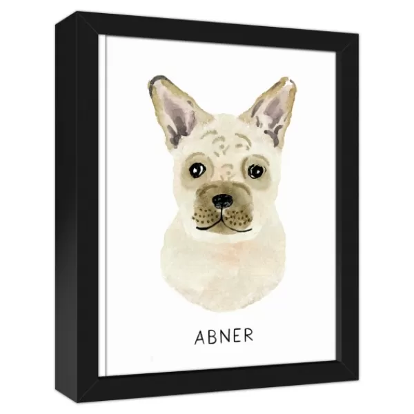 Wall Quotes & Signs-Kirkland's Home Personalized French Bulldog Canvas Wall Plaque Tan/White