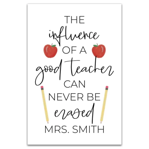 Wall Quotes & Signs-Kirkland's Home Personalized Good Teacher Canvas Wall Plaque White/Multi