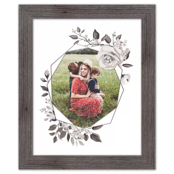 Wall Plaques-Kirkland's Home Personalized Gray Floral Framed Wall Plaque White/Gray