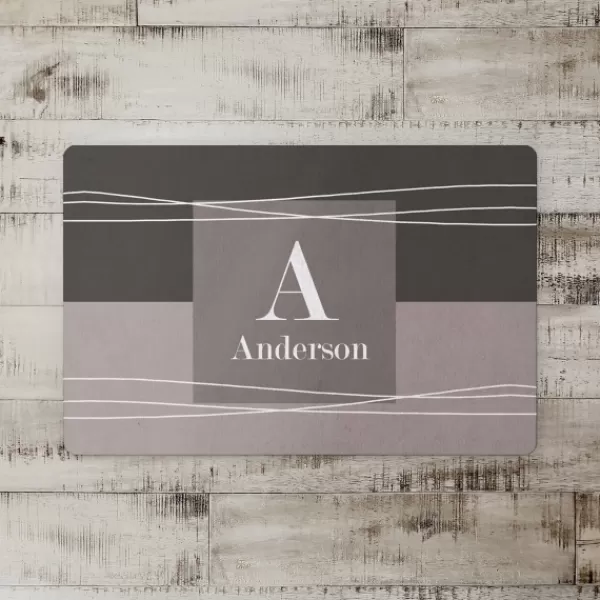 Kitchen & Floor Mats-Kirkland's Home Personalized Gray Waters Monogram Floor Mat Gray/White