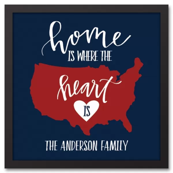 Wall Quotes & Signs-Kirkland's Home Personalized Home Is Where The Heart Is Canvas Blue