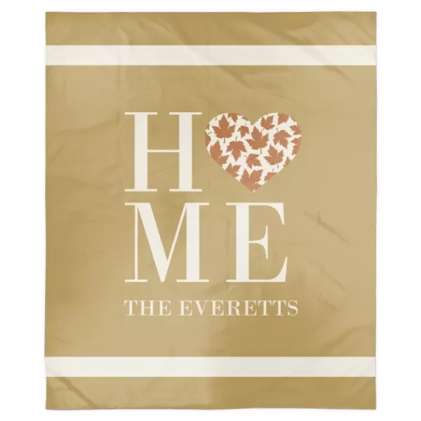 Blankets & Throws-Kirkland's Home Personalized Home With Heart Harvest Throw Blanket Brown/White/Tan