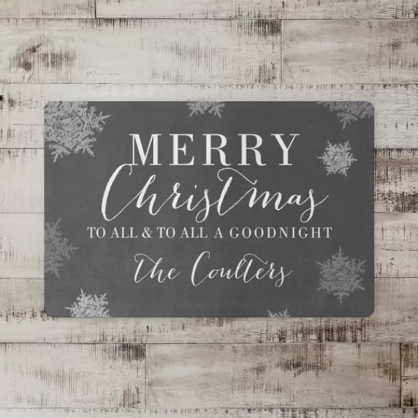 Kitchen & Floor Mats-Kirkland's Home Personalized Merry Christmas To All Kitchen Mat Gray