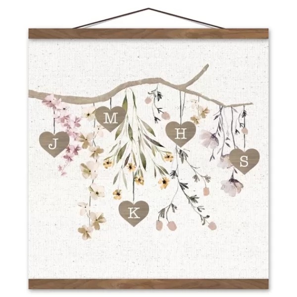 Wall Quotes & Signs-Kirkland's Home Personalized Monogram Tree Branch Teakwood Print Ivory/Brown