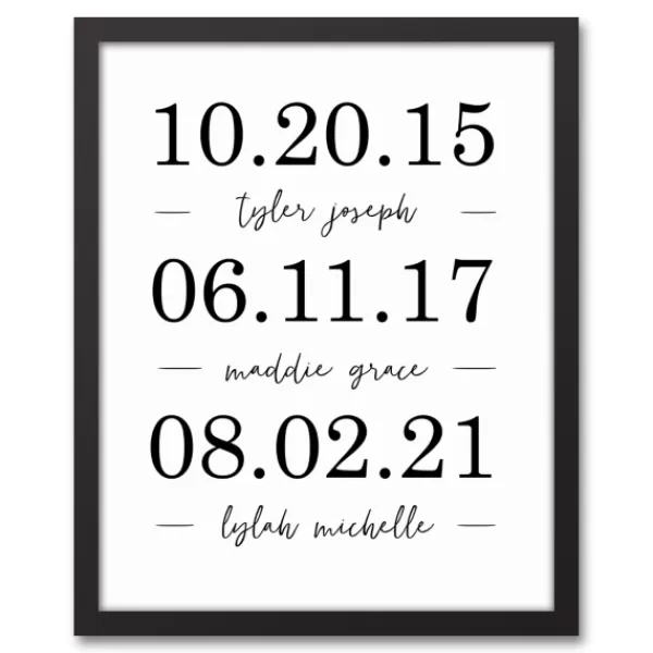 Wall Quotes & Signs-Kirkland's Home Personalized Names & Dates Framed Canvas Print White/Black