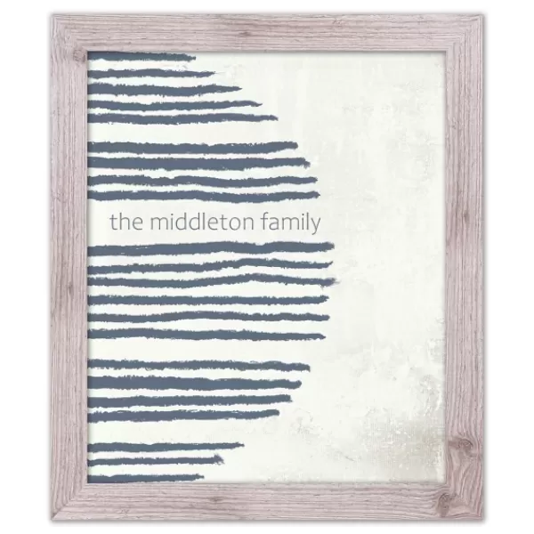 Wall Quotes & Signs-Kirkland's Home Personalized Navy Stripes Framed Wall Plaque Blue/Gray