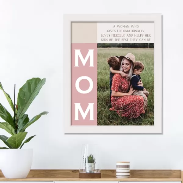 Wall Quotes & Signs-Kirkland's Home Personalized Pink Mom Photo Framed Print Pink/Ivory