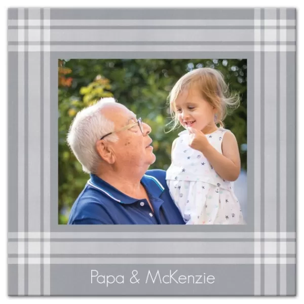 Wall Quotes & Signs-Kirkland's Home Personalized Plaid Photo Canvas Art Print Gray