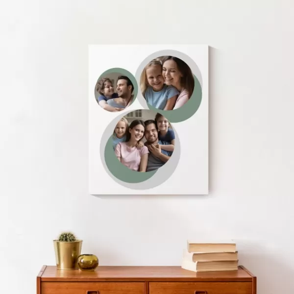 Wall Quotes & Signs-Kirkland's Home Personalized Sage Circle Photo Wall Plaque White/Gray/Green