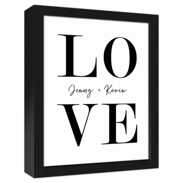 Wall Quotes & Signs-Kirkland's Home Personalized Simple Love Framed Canvas Wall Plaque White/Black