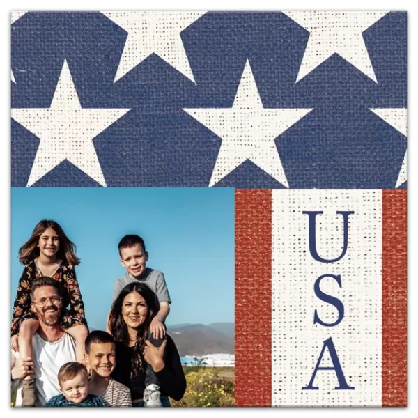 Wall Quotes & Signs-Kirkland's Home Personalized Usa Flag Canvas Art Print White/Red/Blue