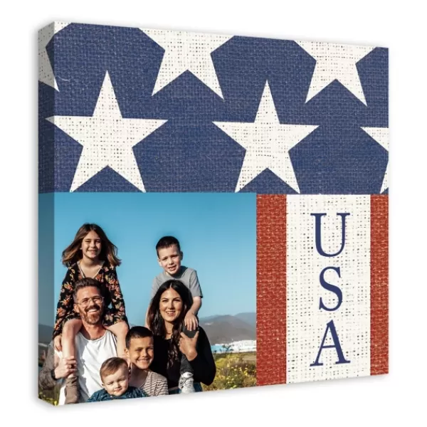 Wall Quotes & Signs-Kirkland's Home Personalized Usa Flag Canvas Art Print White/Red/Blue