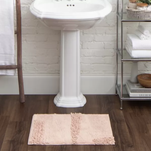 Bathroom Rugs-Kirkland's Home Petal Blush Asymmetrical Cotton Bath Mat, 24 In. Pink