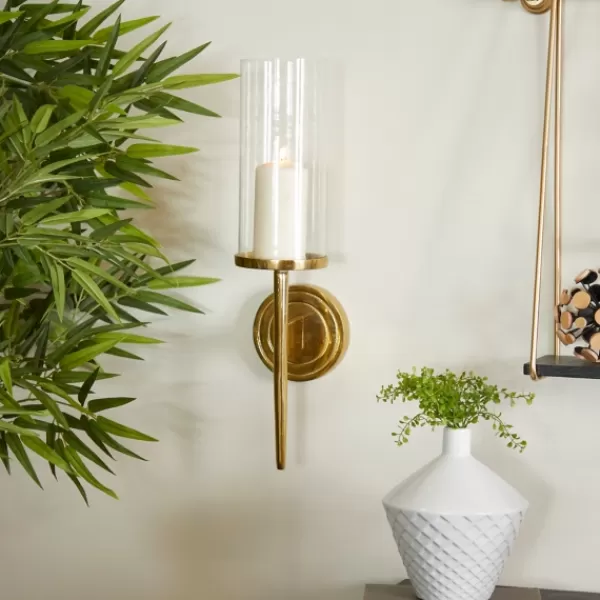 Sconces-Kirkland's Home Pierre Polished Stem Sconce Gold