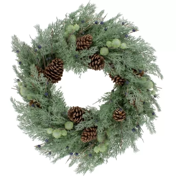 Wreaths-Kirkland's Home Pine And Blueberry Wreath Green