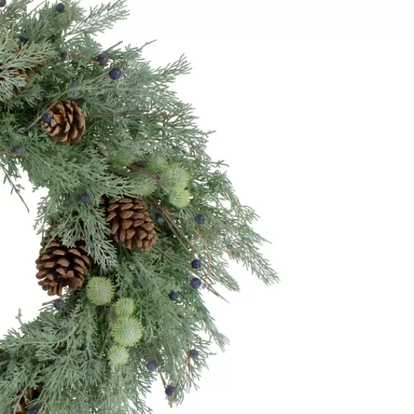 Wreaths-Kirkland's Home Pine And Blueberry Wreath Green
