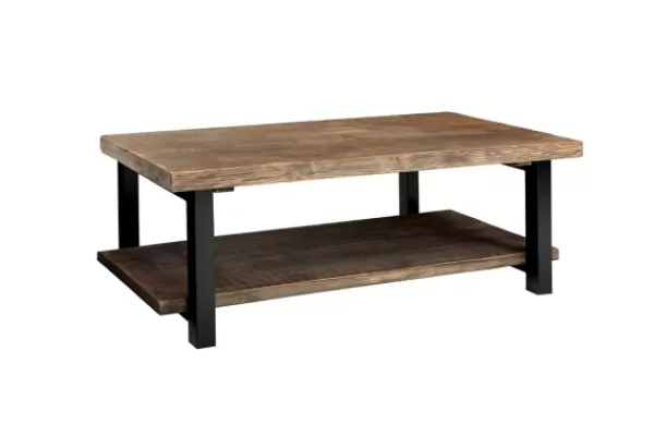 Coffee Tables-Kirkland's Home Pine Wood And Metal Coffee Table Brown
