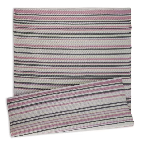 Outdoor Rugs-Kirkland's Home Pink Barcode Stripe Outdoor Area Rug, 4X6 Pink/White