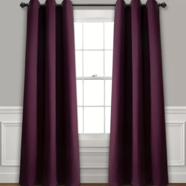 Curtains & Drapes-Kirkland's Home Plum Absolute Blackout Curtain Panel Set, 84 In. Purple