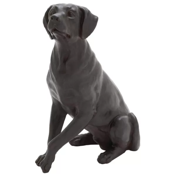 Statues & Figurines-Kirkland's Home Polystone Sitting Labrador Statue Black