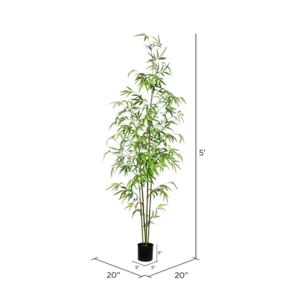 Trees & Topiaries-Kirkland's Home Potted Bamboo Tree, 5 Ft.