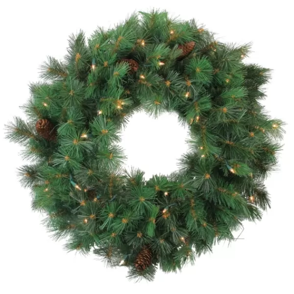 Wreaths-Kirkland's Home Pre-Lit Royal Oregon Pine Wreath Green